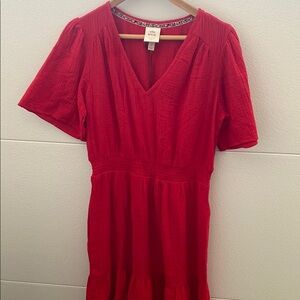 Knox Rose Red Puff Sleeve V-Neck Sundress - S